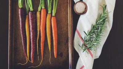 Winter vegetables include rainbow carrots